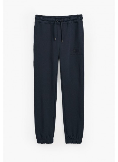 Women Trousers Ton.Spants DarkBlue Cotton GANT