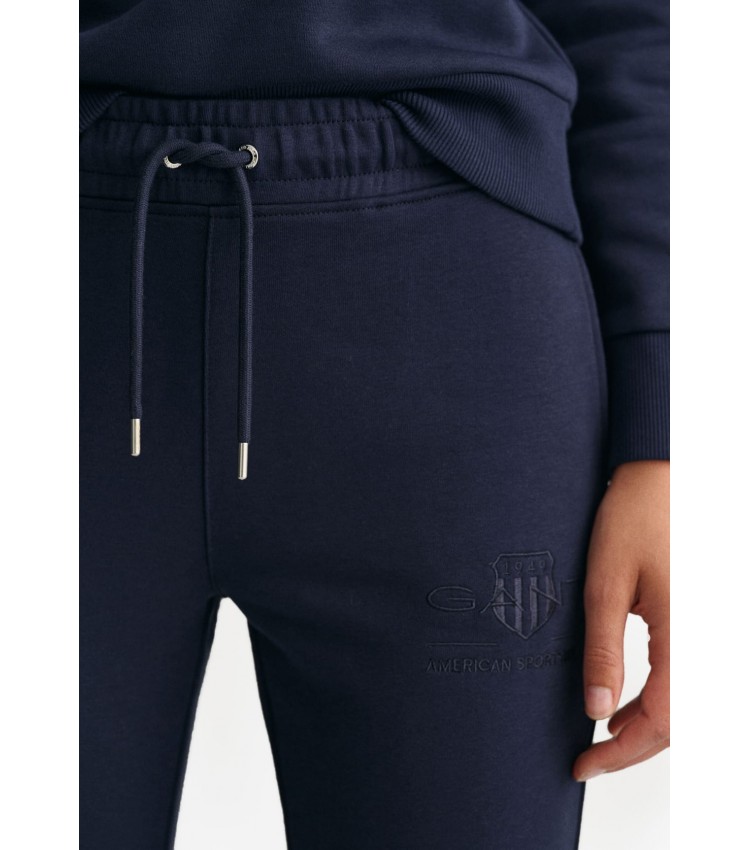 Women Trousers Ton.Spants DarkBlue Cotton GANT