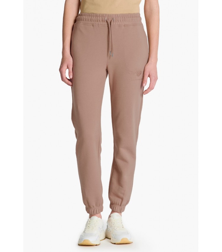 Women Trousers Ton.Spants Brown Cotton GANT