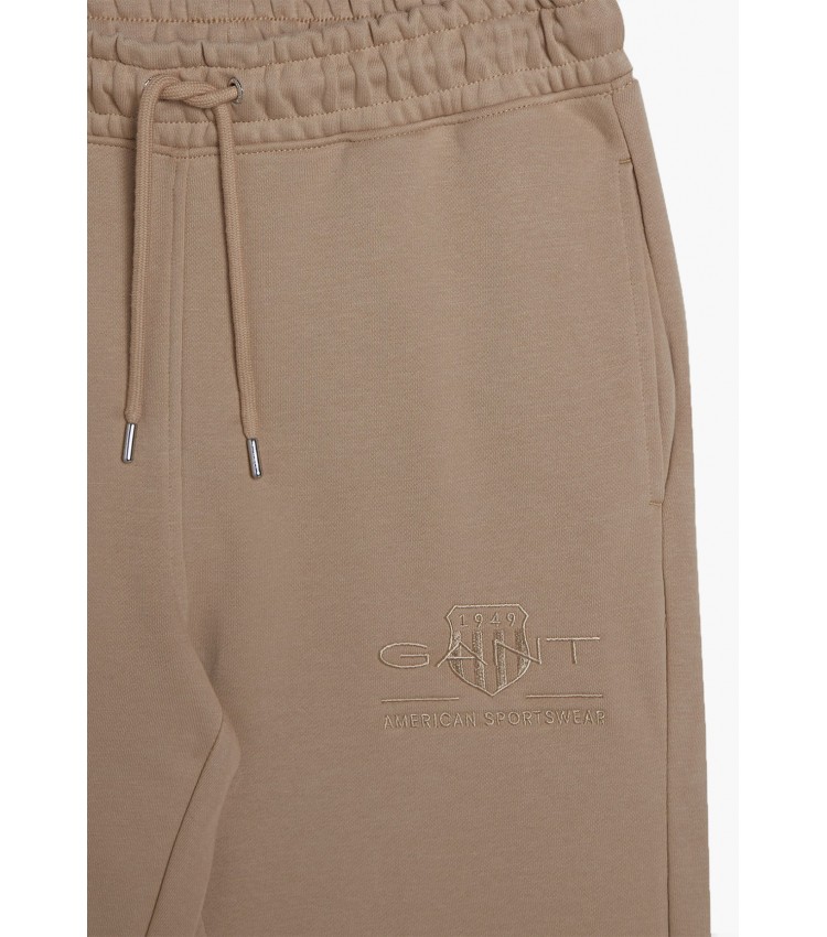 Women Trousers Ton.Spants Brown Cotton GANT