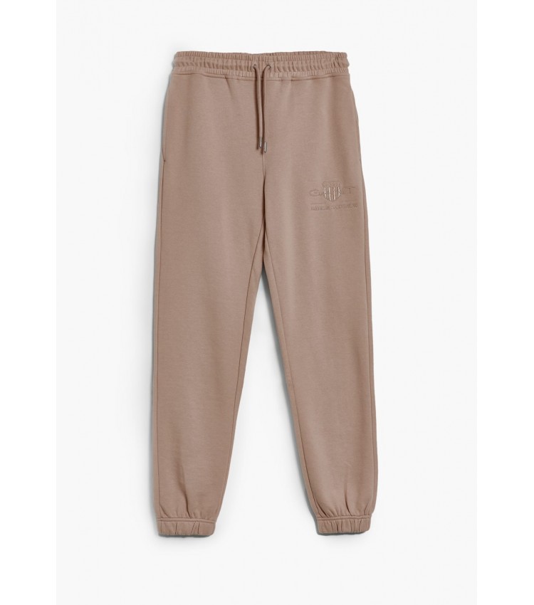 Women Trousers Ton.Spants Brown Cotton GANT