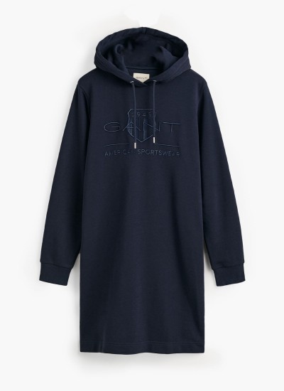 Γυνακεία Φούτερ Arc.Hoodie Σκούρο Μπλε Βαμβάκι GANT