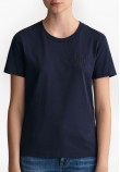 Women T-Shirts - Tops Tonal.Ss DarkBlue Cotton GANT