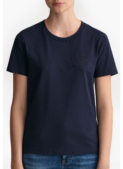 Women T-Shirts - Tops Gold.4G Black Cotton Guess