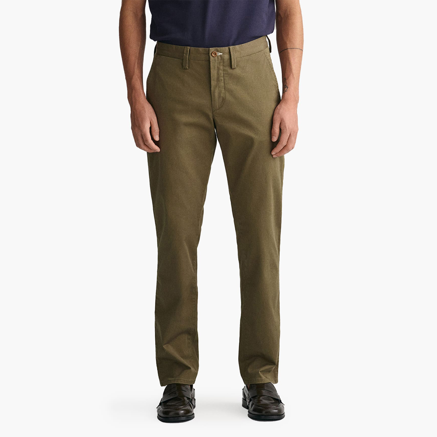 Ανδρικά Παντελόνια Twill.Chino Λαδί Βαμβάκι GANT