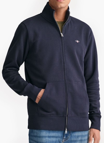 Men Jackets thin Zip.Noh DarkBlue Cotton GANT