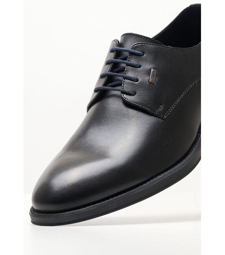 Ανδρικά Παπούτσια Δετά 13202 Μαύρο Δέρμα S.Oliver