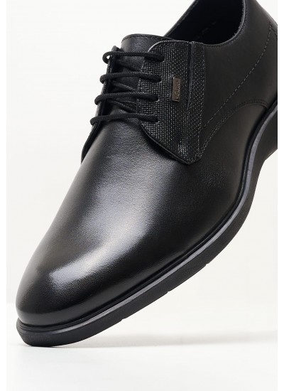 Ανδρικά Παπούτσια Δετά 13609 Μαύρο Δέρμα S.Oliver