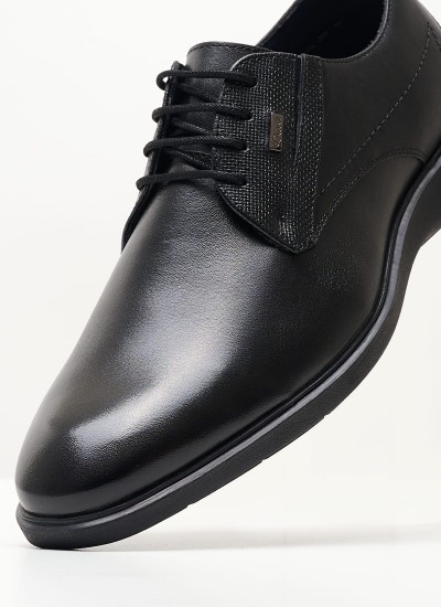 Ανδρικά Παπούτσια Δετά 13210 Μαύρο Δέρμα S.Oliver