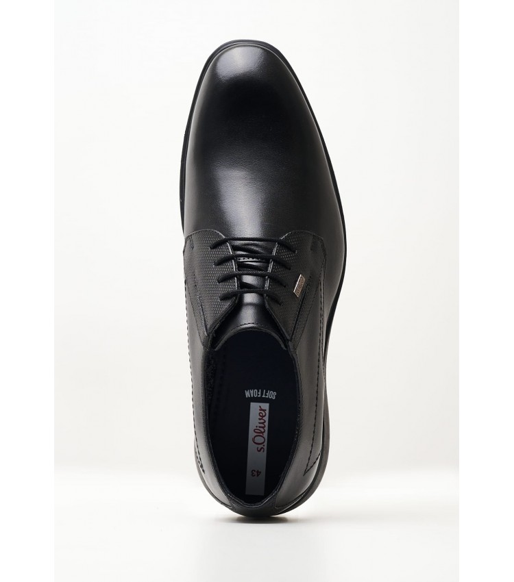 Men Shoes 13609 Black Leather S.Oliver