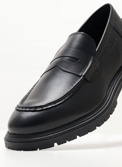 Ανδρικά Μοκασίνια R6711 Μαύρο Δέρμα Boss shoes