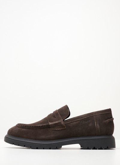 Ανδρικά Μοκασίνια R6711 Μαύρο Δέρμα Boss shoes