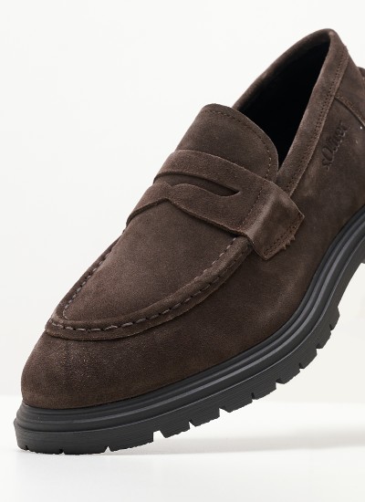 Ανδρικά Μοκασίνια R6711 Μαύρο Δέρμα Boss shoes