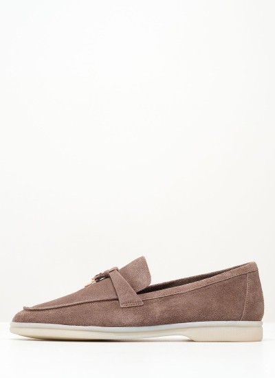 Women Moccasins A.500 Taupe Buckskin Komis and Komis