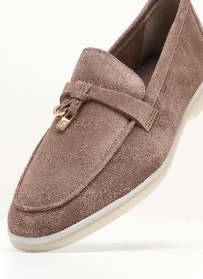 Women Moccasins A.500 Taupe Buckskin Komis and Komis