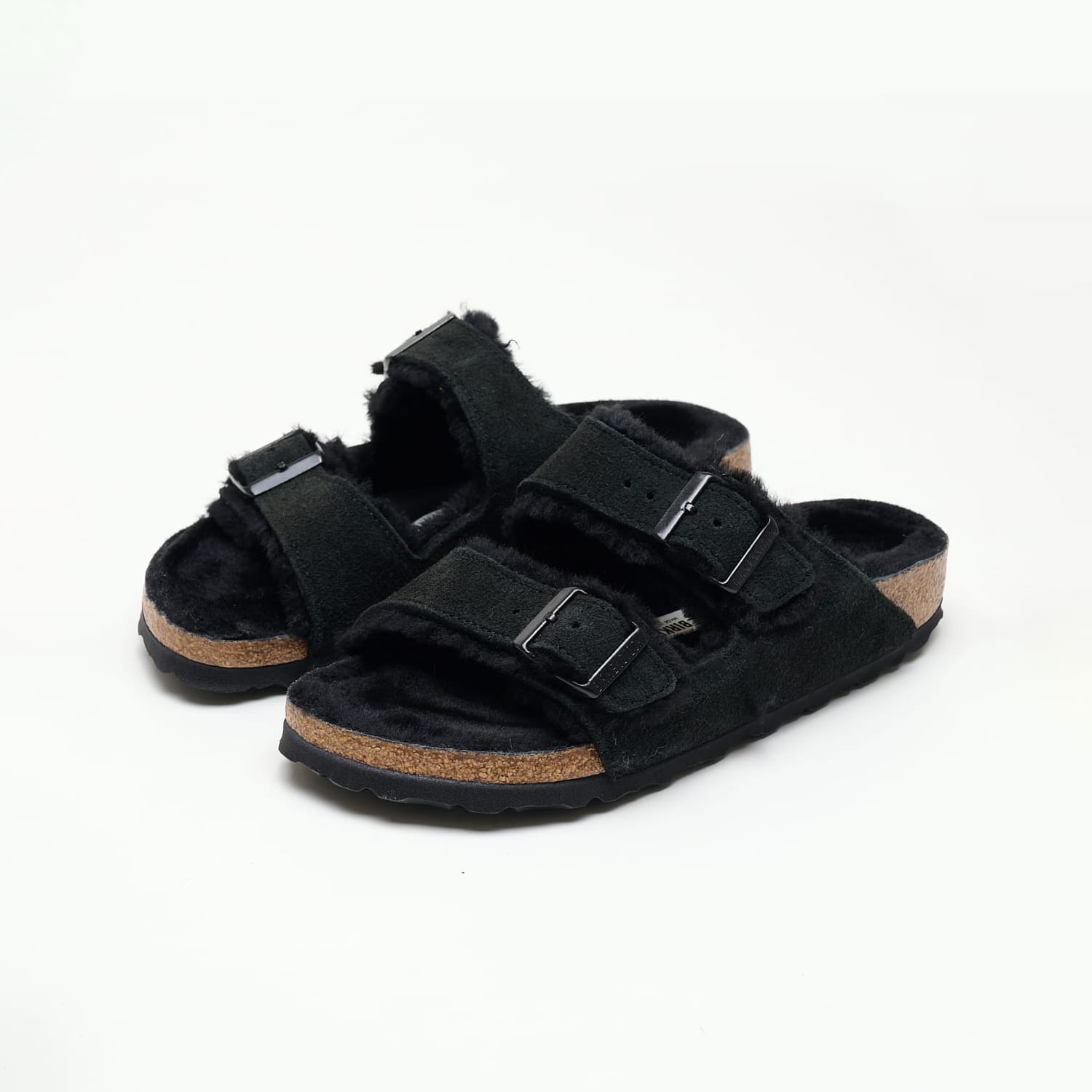 Γυναικεία Flats Arizona.Shearling Μαύρο Δέρμα Καστόρι Birkenstock Γυναικεία Flats Arizona.Shearling Μαύρο Δέρμα Καστόρι Birkenstock