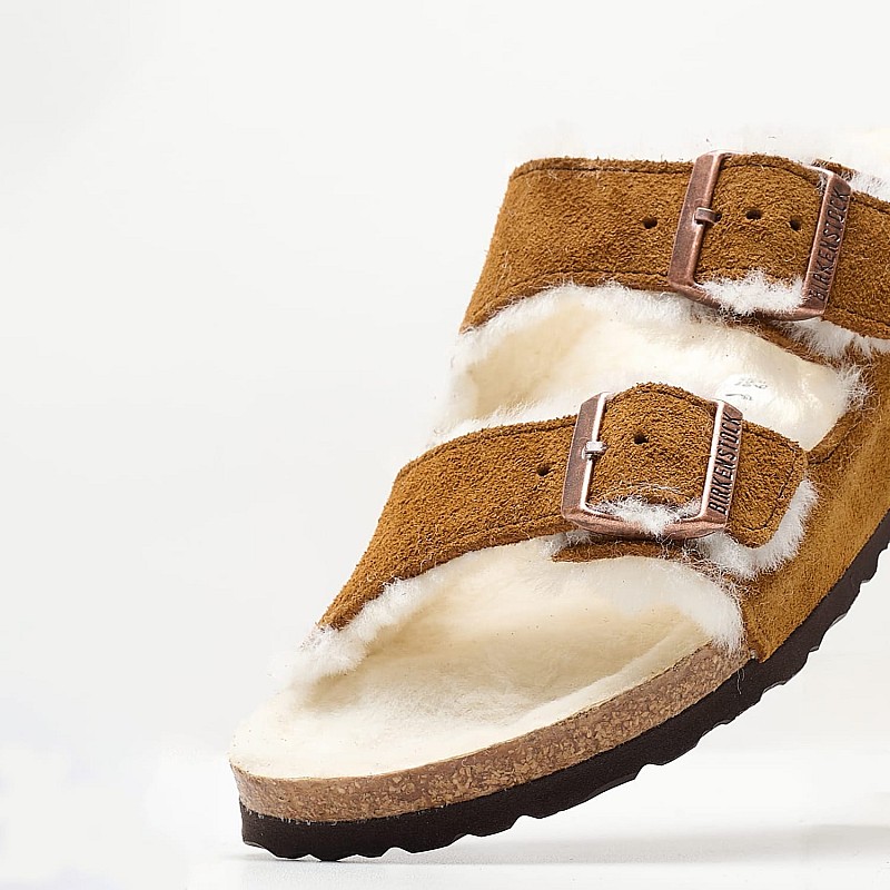 Γυναικεία Flats Arizona.Shea Καφέ Δέρμα Καστόρι Birkenstock