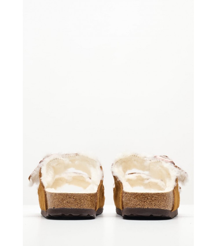 Γυναικεία Flats Arizona.Shea Καφέ Δέρμα Καστόρι Birkenstock
