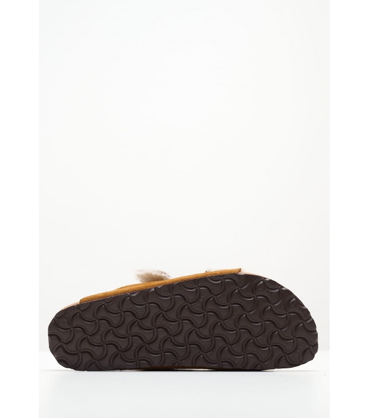 Γυναικεία Flats Arizona.Shea Καφέ Δέρμα Καστόρι Birkenstock