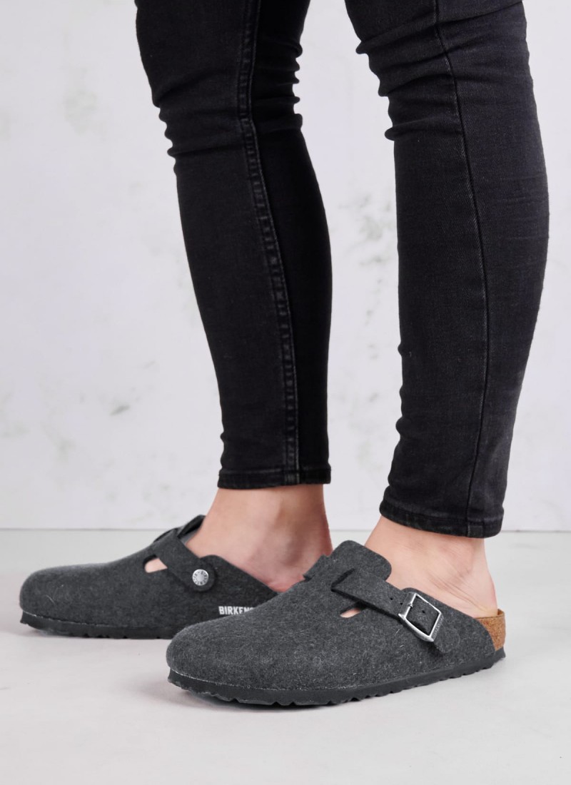 Women Mules from the Birkenstock brand Boston.Anthrazite Grey