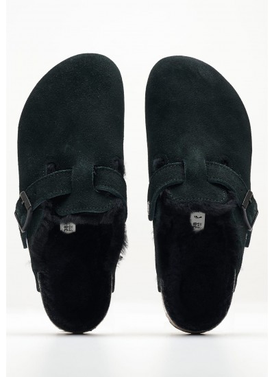 Γυναικεία Mules Boston.Shea Μαύρο Δέρμα Καστόρι Birkenstock