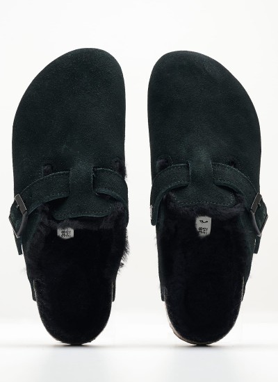 Γυναικεία Flats Gizeh.Big.Buckle Μαύρο Δέρμα Birkenstock