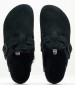 Women Sleepers Boston.Shea Black Buckskin Birkenstock