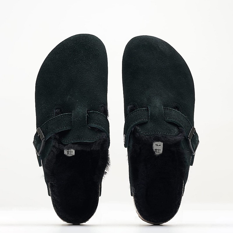 Γυναικεία Mules Boston.Shea Μαύρο Δέρμα Καστόρι Birkenstock