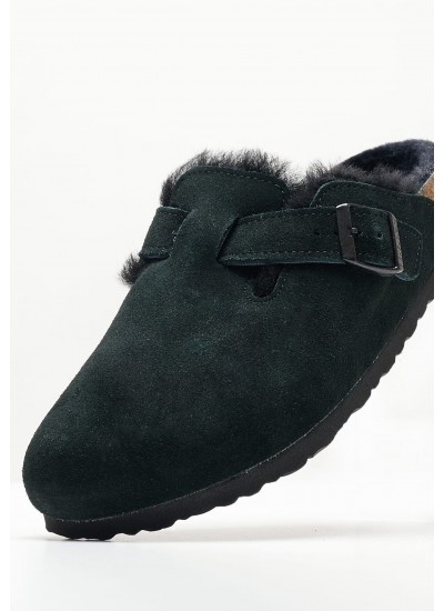 Γυναικεία Mules Boston.Shea Μαύρο Δέρμα Καστόρι Birkenstock