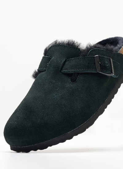 Γυναικεία Flats Gizeh.Big.Buckle Μαύρο Δέρμα Birkenstock