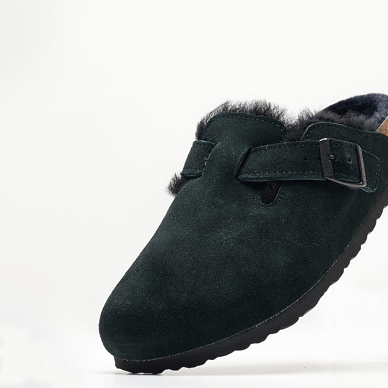 Γυναικεία Mules Boston.Shea Μαύρο Δέρμα Καστόρι Birkenstock