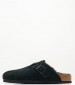 Women Sleepers Boston.Shea Black Buckskin Birkenstock