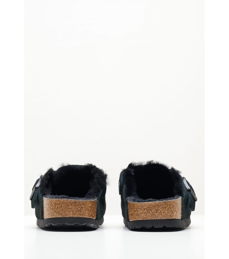 Γυναικεία Mules Boston.Shea Μαύρο Δέρμα Καστόρι Birkenstock