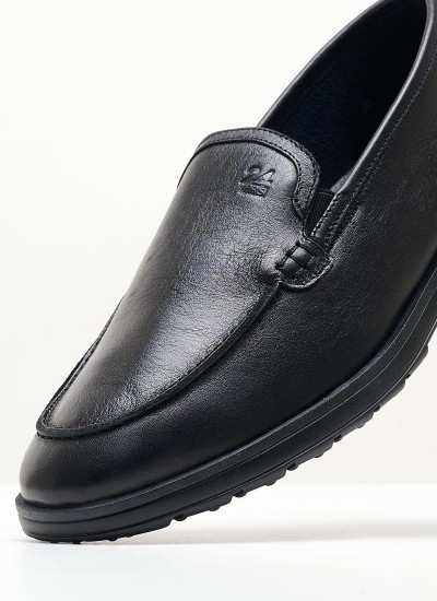 Men Moccasins R6711 Black Leather Boss shoes