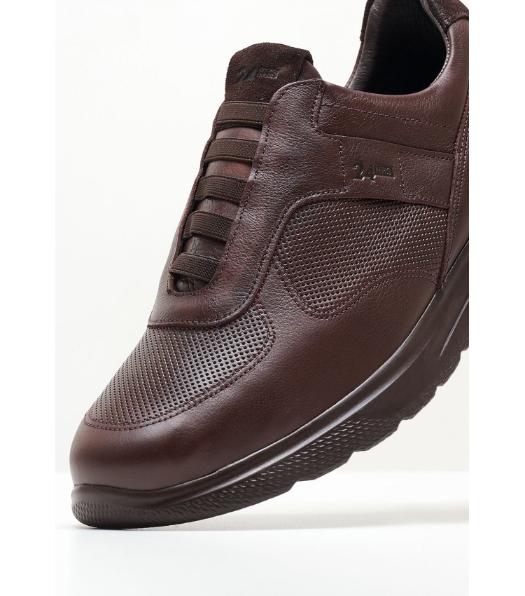 Men Casual Shoes 11725 Brown Leather 24HRS