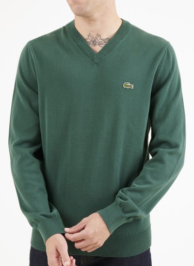 Men T-Shirts AH1951 Green Cotton Lacoste