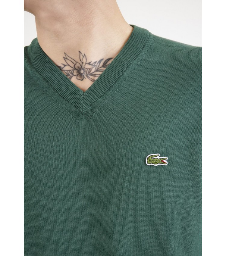 Ανδρικές Μπλούζες AH1951 Πράσινο Βαμβάκι Lacoste