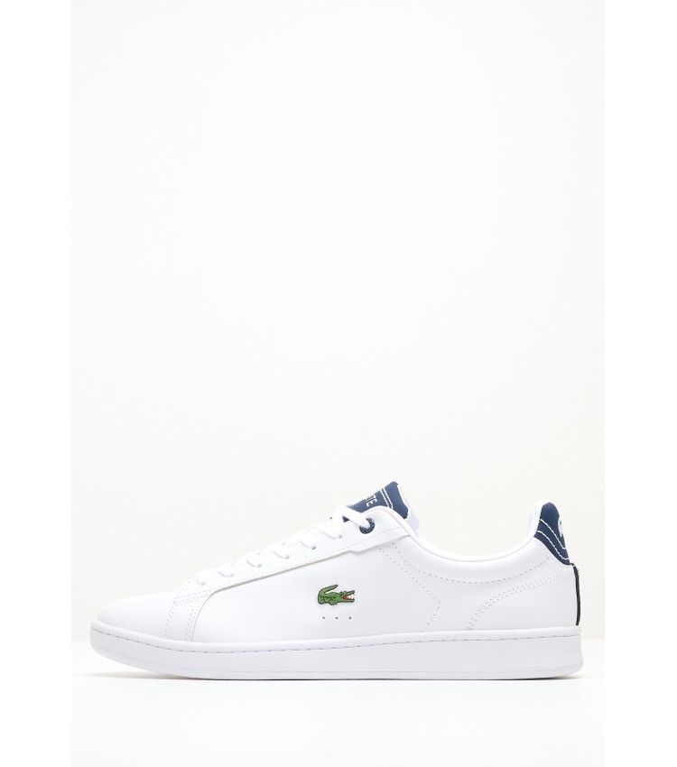 Ανδρικά Παπούτσια Casual Carnaby.2231 Άσπρο Δέρμα Lacoste