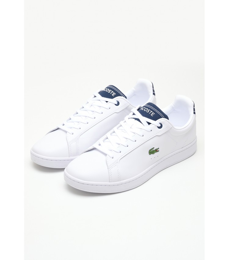 Ανδρικά Παπούτσια Casual Carnaby.2231 Άσπρο Δέρμα Lacoste