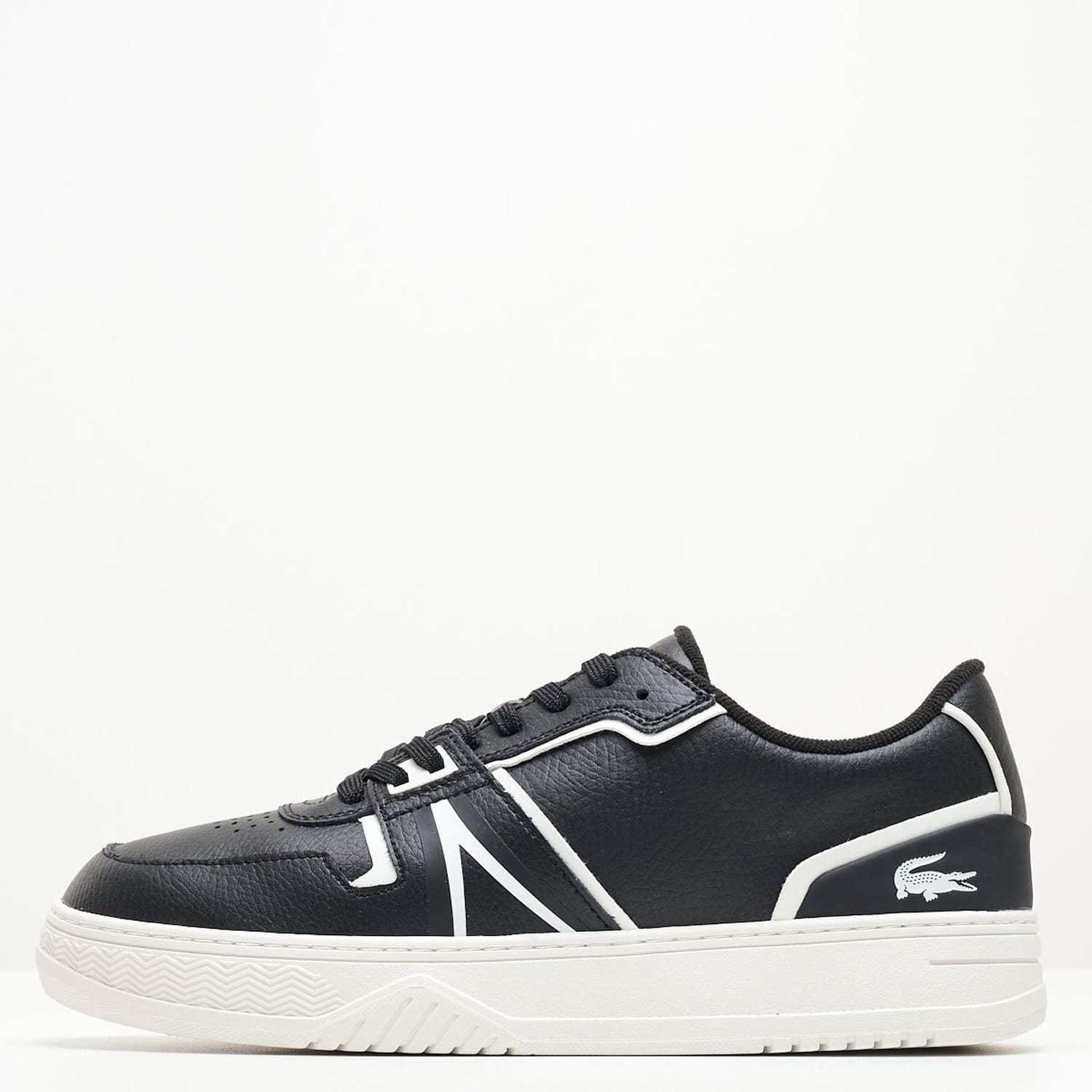 Ανδρικά Παπούτσια Casual L001.7Sma Μαύρο Δέρμα Lacoste