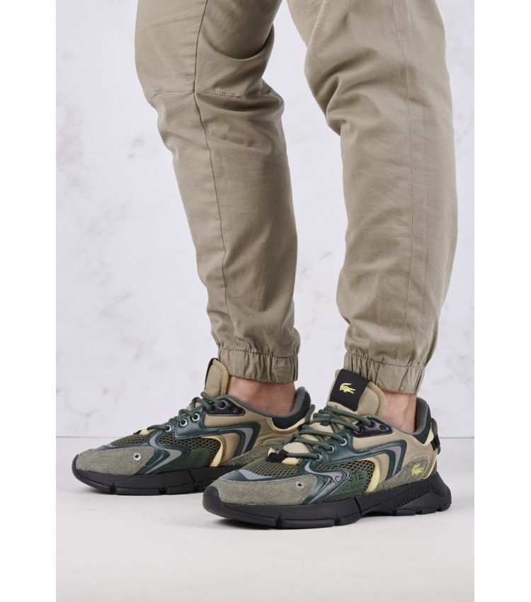 Ανδρικά Παπούτσια Casual L003.24.P Πράσινο Δέρμα Καστόρι Lacoste