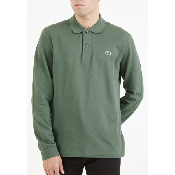 Lacoste long best sale sleeve polo khaki
