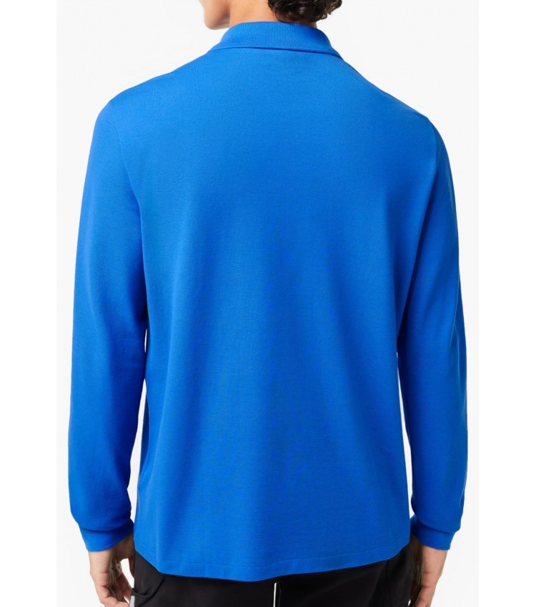 Men T-Shirts L1312 Blue Cotton Lacoste