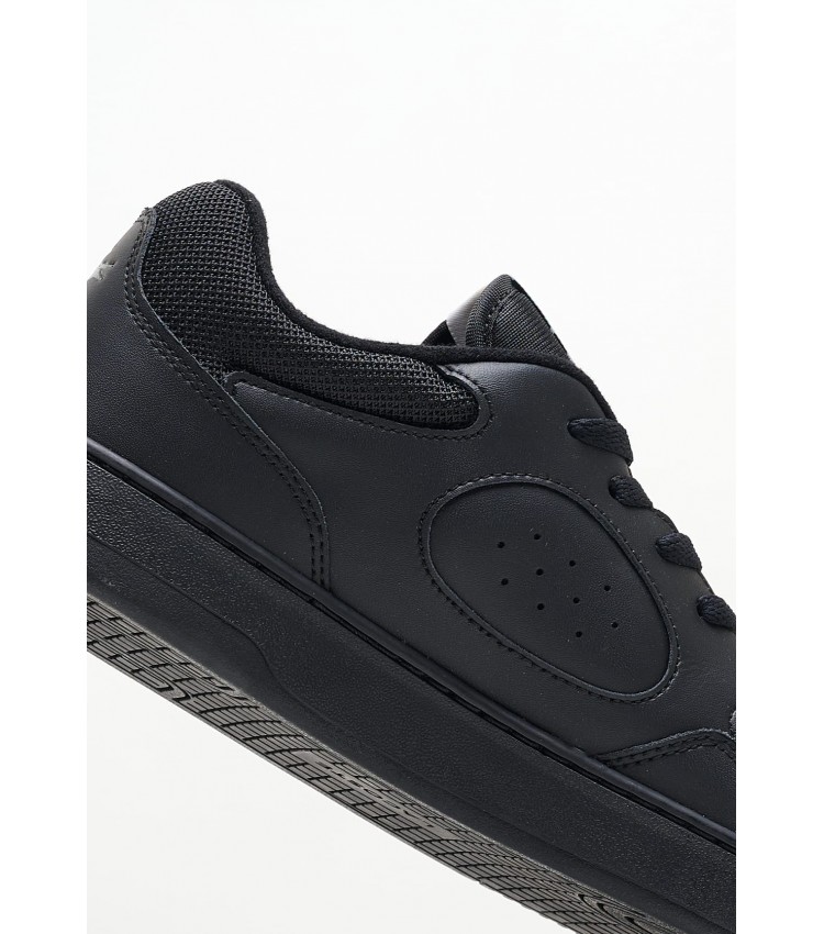 Men Casual Shoes Lineset.2231 Black Leather Lacoste