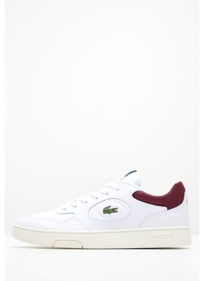 Men Casual Shoes Lineset.2231 White Leather Lacoste