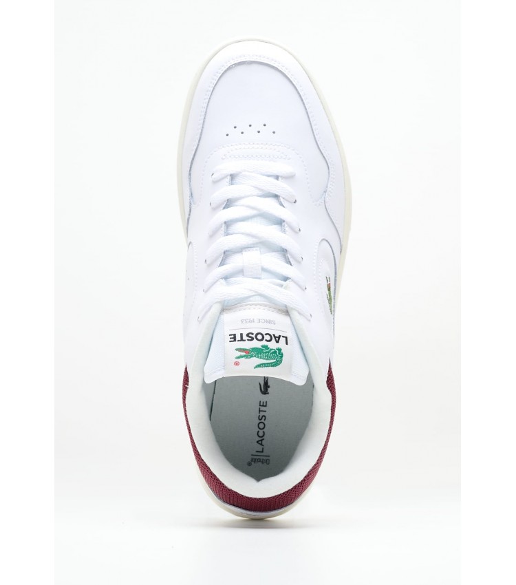 Ανδρικά Παπούτσια Casual Lineset.2231 Άσπρο Δέρμα Lacoste