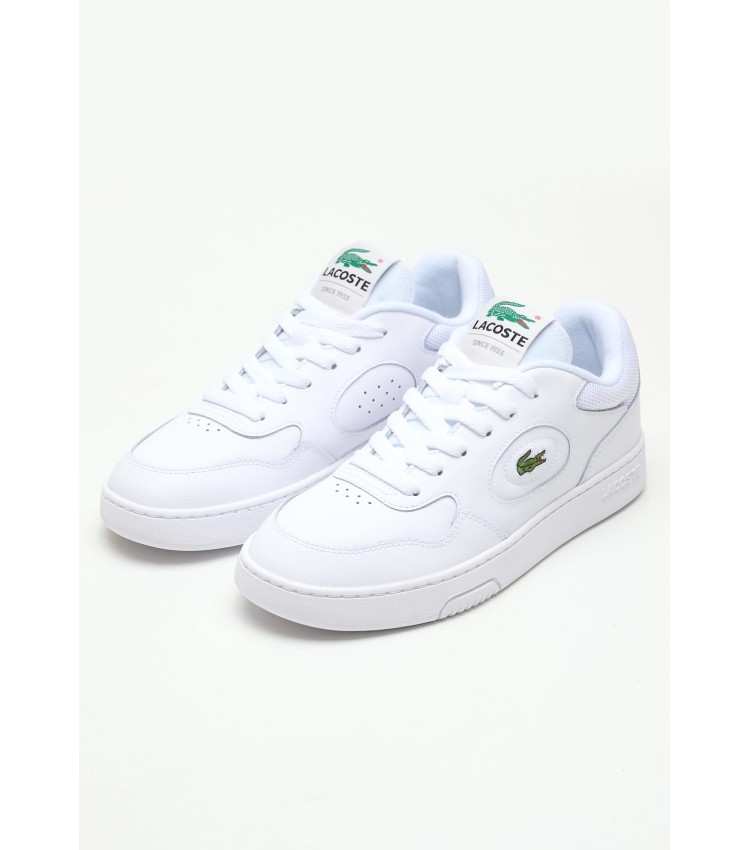 Women Casual Shoes Lineset1 White Leather Lacoste