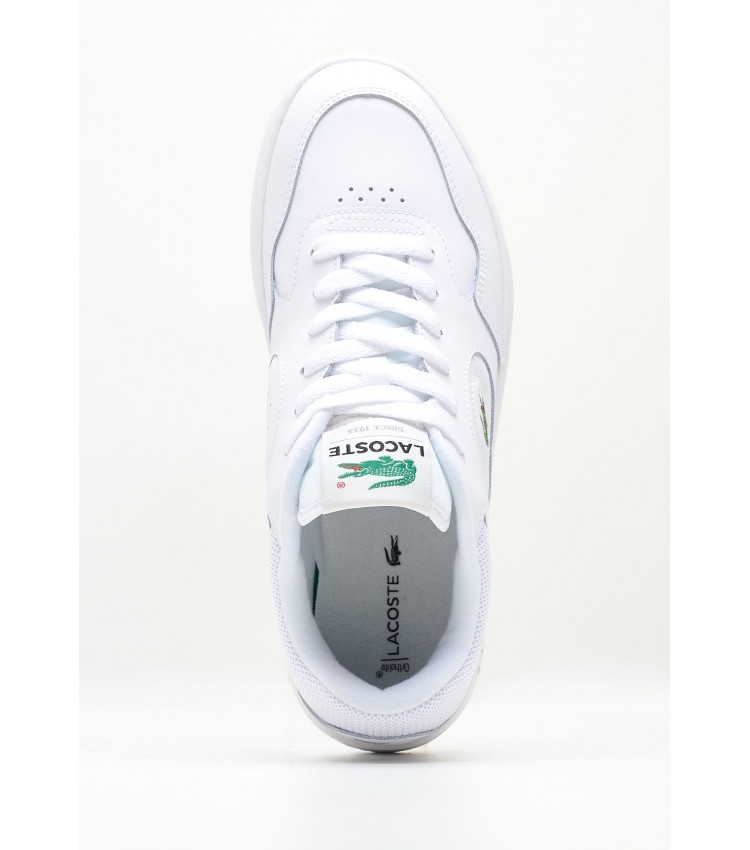 Women Casual Shoes Lineset1 White Leather Lacoste