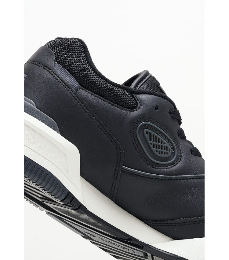 Men Casual Shoes Lineshot1 Black Leather Lacoste