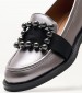 Women Moccasins 90Y3 Silver Leather Frau